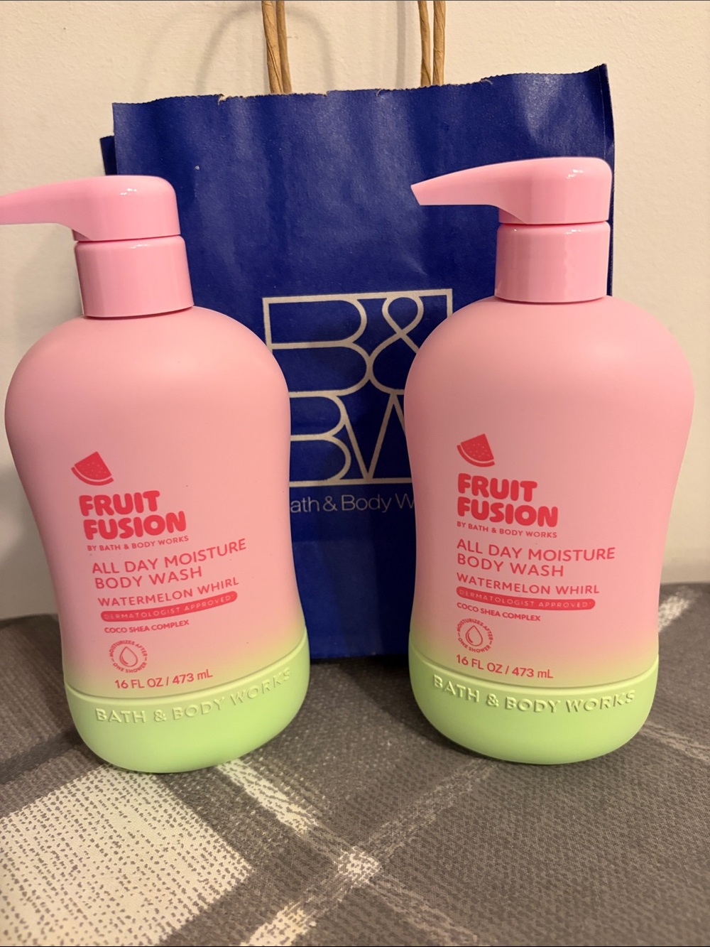 Bath & Body Works WATERMELON WHIRL Fruit Fusion Body Wash x2 New